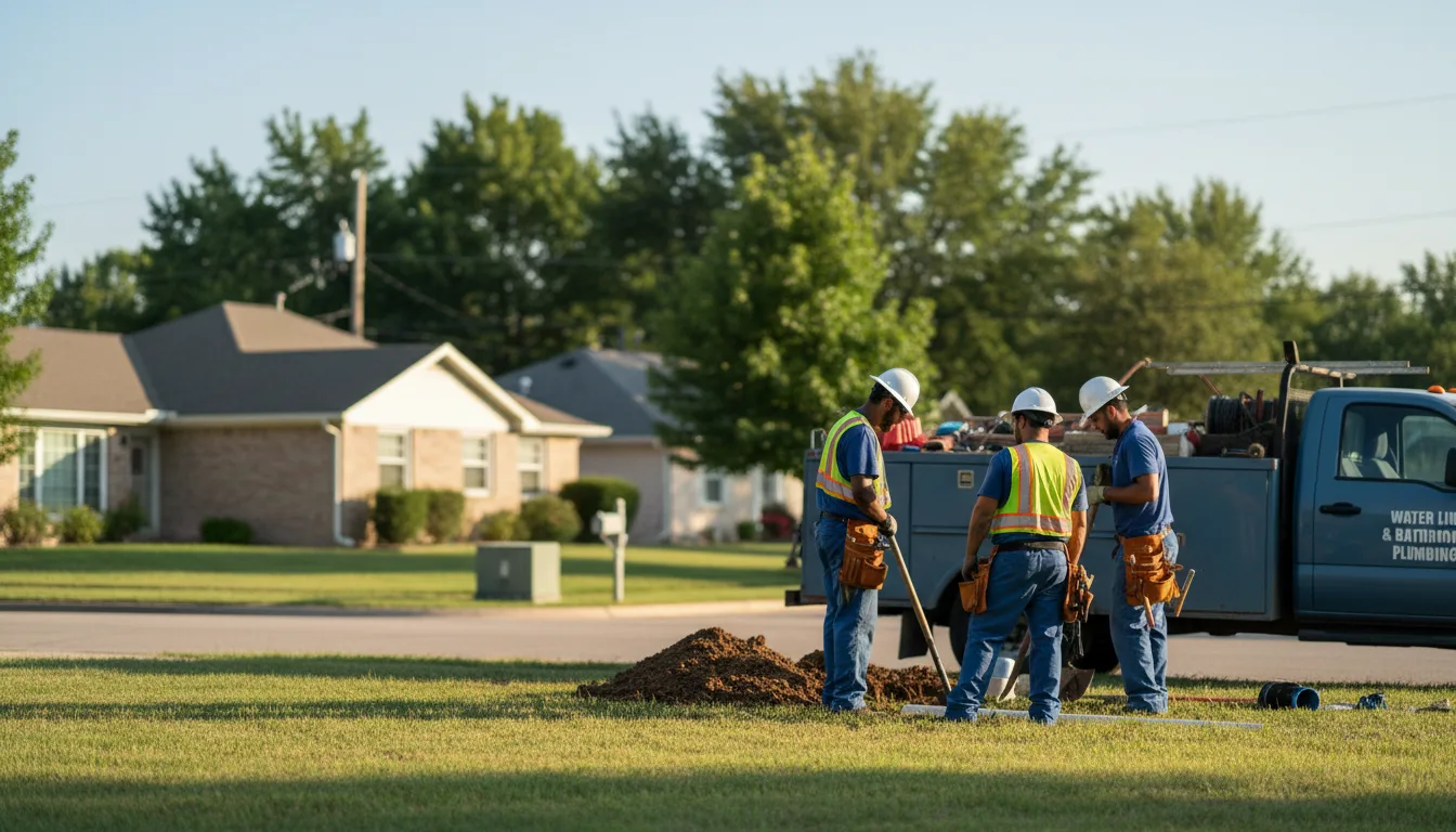 Residential water line and bathroom plumbing service in Portsmouth, IA